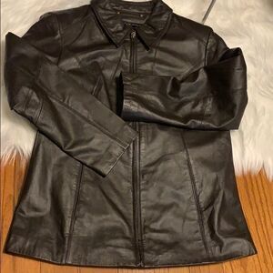 Black leather jacket 